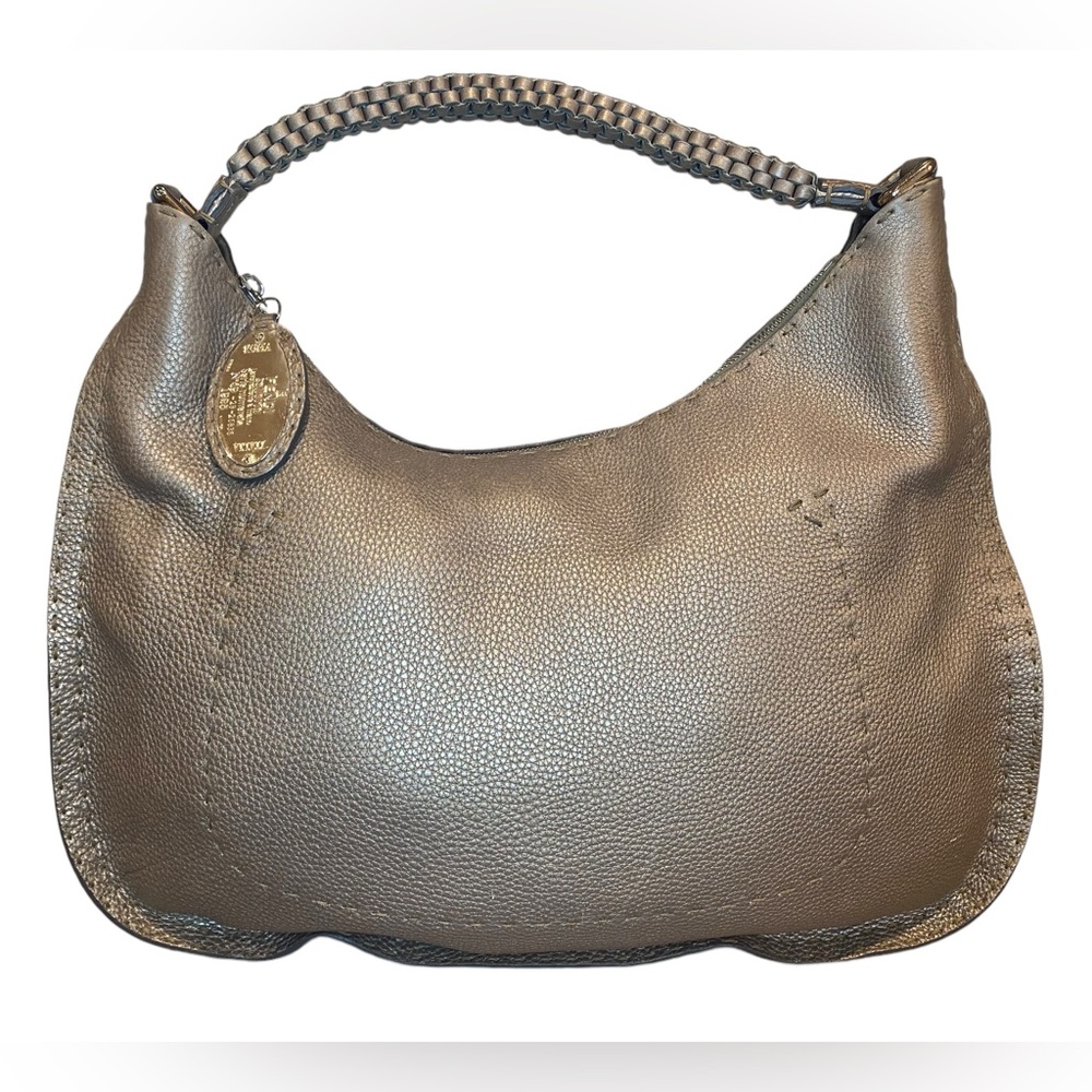 Authentic Fendi Selleria Hobo Peltro Bag